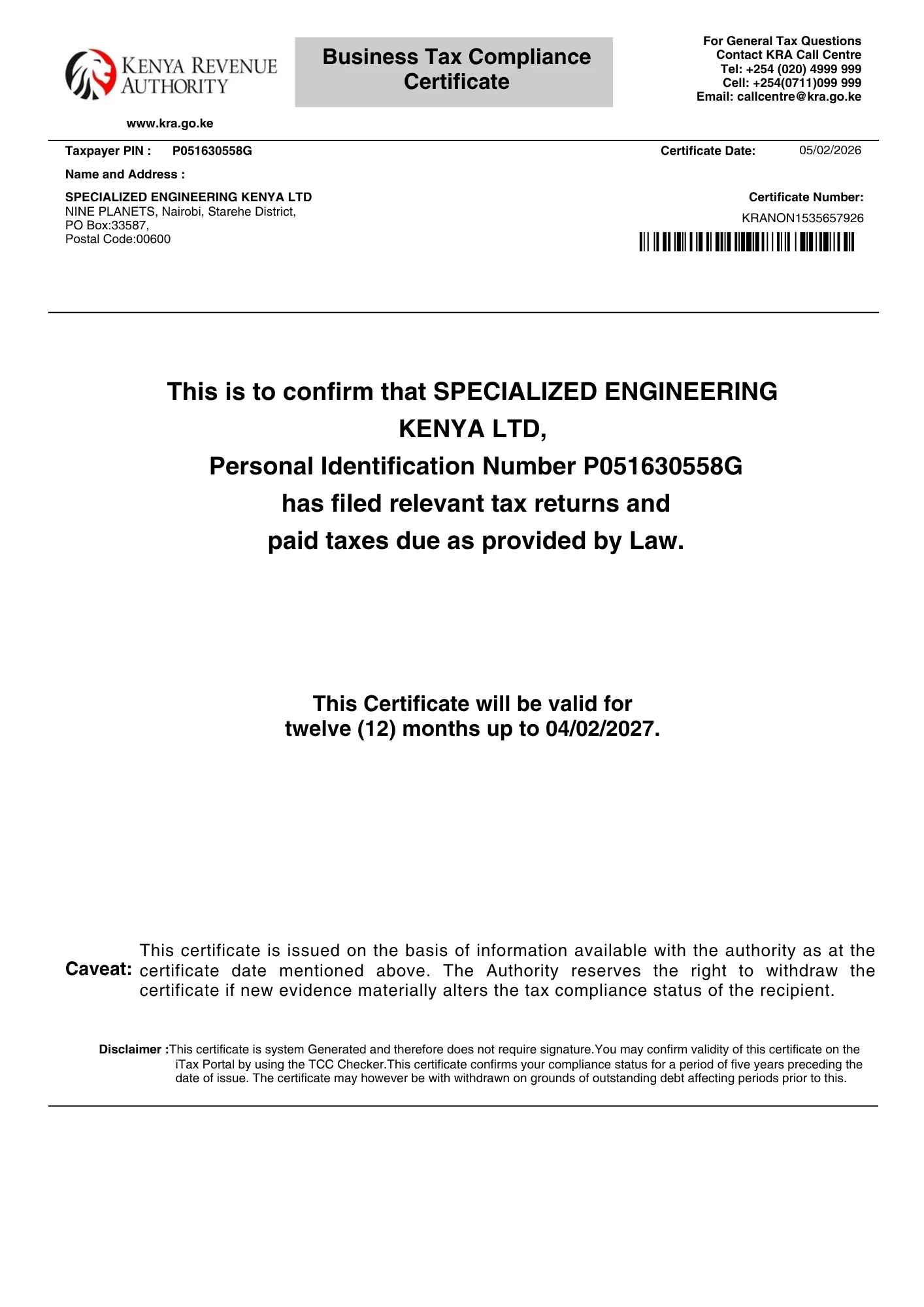 KRA document
